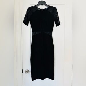 French connection black fitted dress size S US 6
